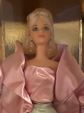 1997 Classique Evening Sophisticate Barbie Pink Satin Jacket Mint Green Skirt